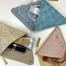 ironenkin Multi -pouch "SANKAKU" Grape flower Kasuri Pink