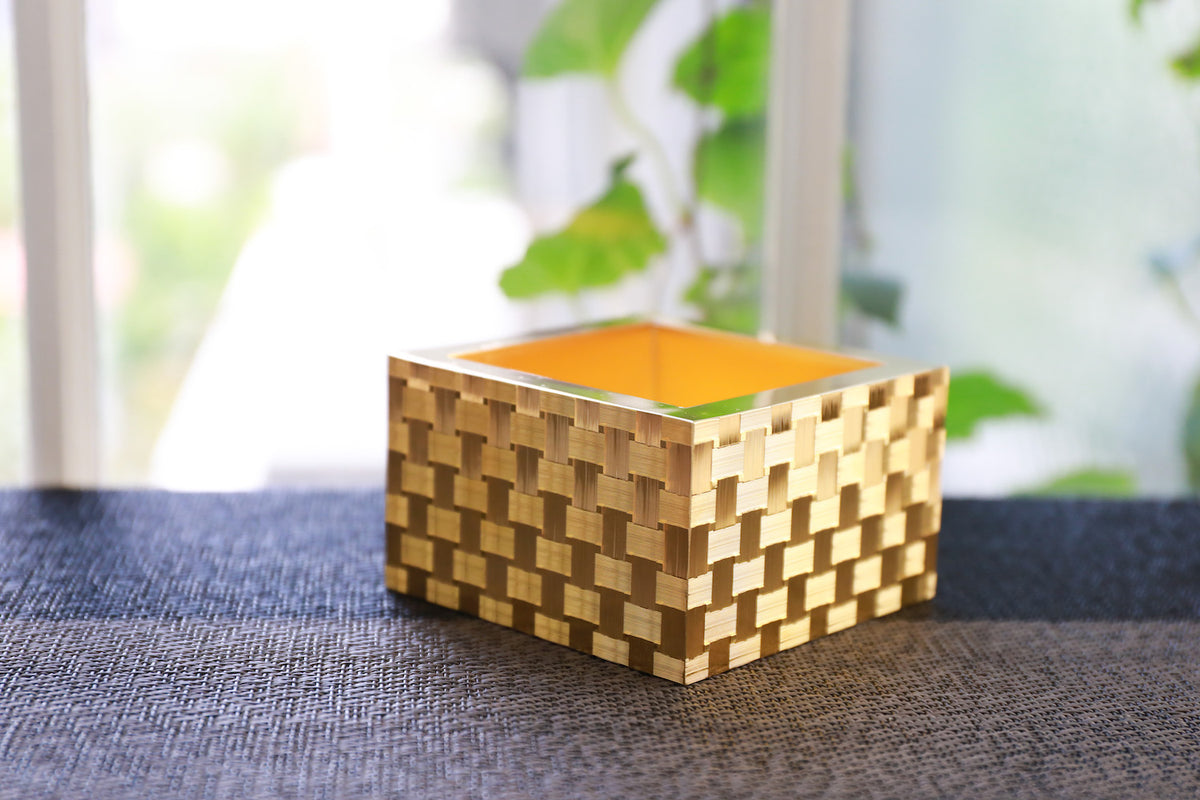【希少品】升次郎 煌 錫製高級桝・金色 網目（ダイヤカット加工）箱無し 升次郎 煌 －Kirameki－ 錫製升 金