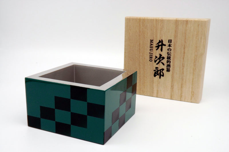 【受注生産】升次郎　段 －Dan－　ニューカラー(緑)　錫製升 漆調　