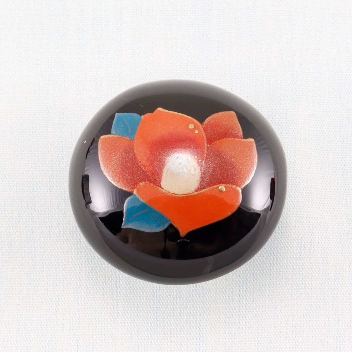 輪島塗　茶托　金粉　蒔絵　椿 輪島塗 椿蒔絵 茶托 5枚セット 茶たく ツバキ 花 高級 金彩 蒔絵