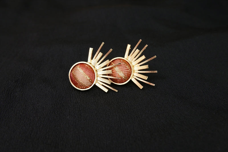 <Takashi Micoto> Nishijin Ori Boucles d'oreilles Sputnik manquant rose rose